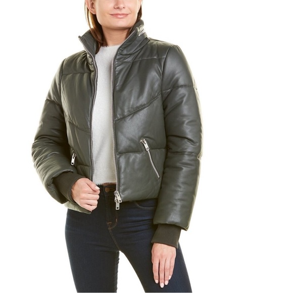 NWT! Walter Baker Leather Puffer Jacket. Size Small - Picture 8 of 8